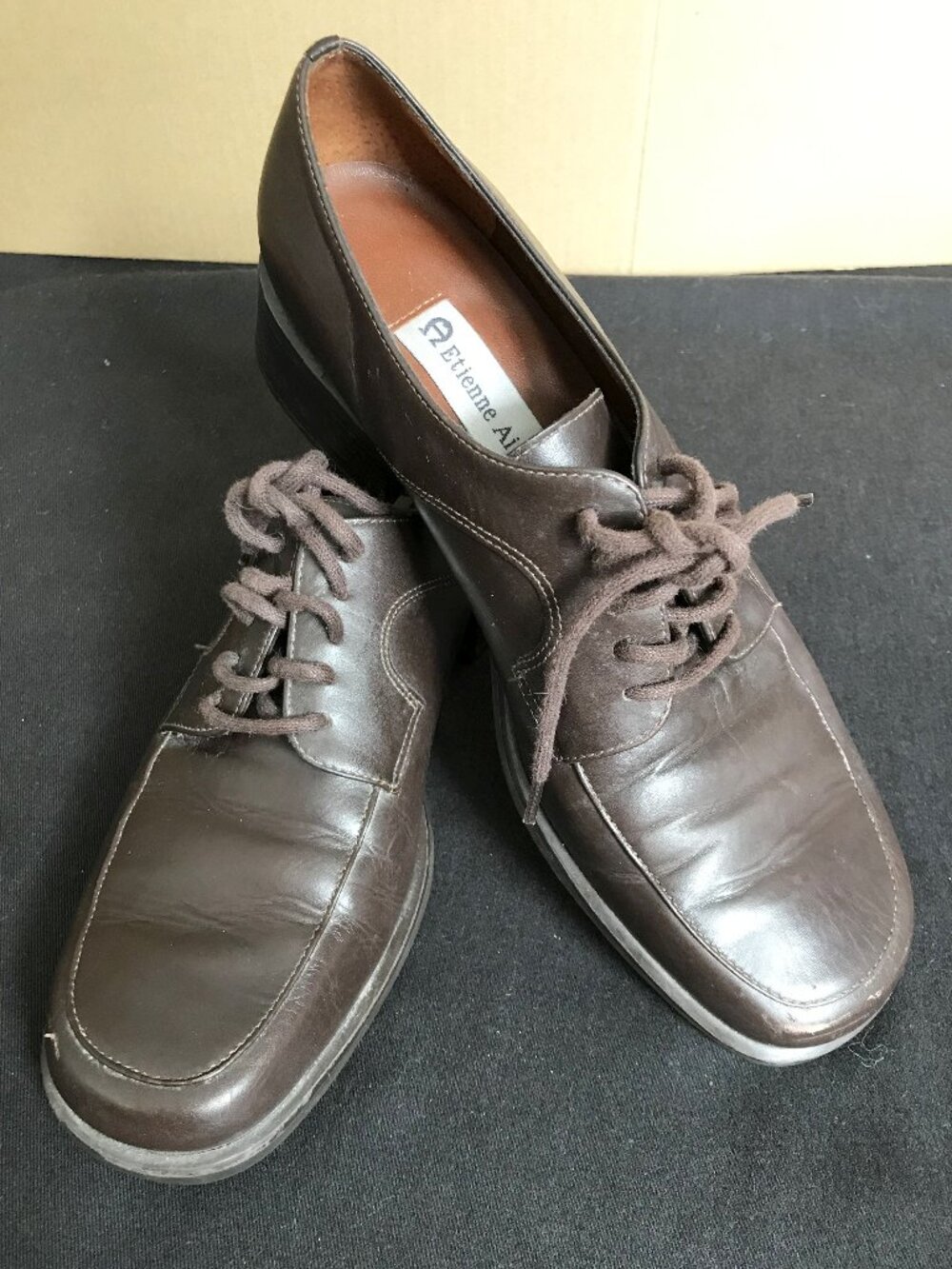 Etienne Aigner VINTAGE Women's Leather Oxfords, Brown 7 1/2 N